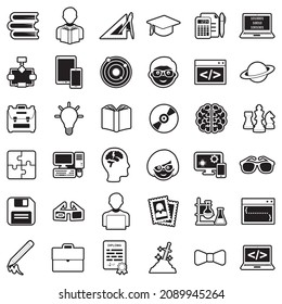 Geek Icons. Line With Fill Design. Vector Illustration.