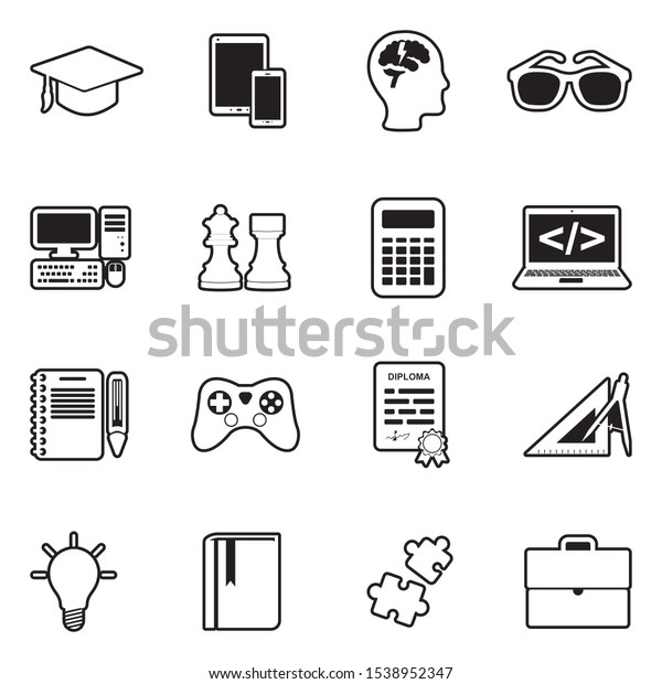 Geek\
Icons. Line With Fill Design. Vector\
Illustration.