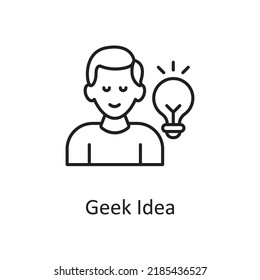 Geek Idea vector outline Icon Design illustration. Miscellaneous Symbol on White background EPS 10 File