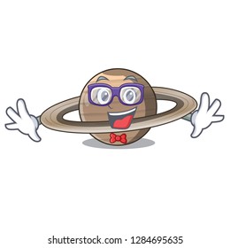 Geek image of planet saturn in character