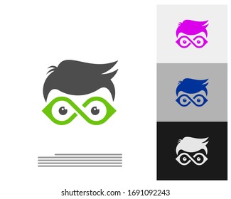 Geek Infinity logo vector template, Creative Geek logo design concept