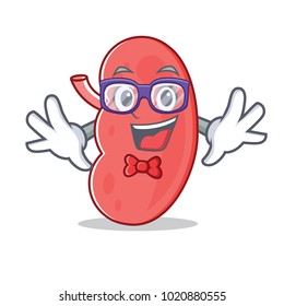 Geek kidney character cartoon style