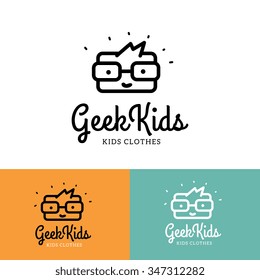 Geek Kids Logo Template