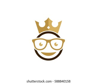 Geek King Logo Design Element