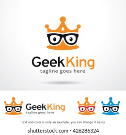 Geek King Logo Template Design Vector 