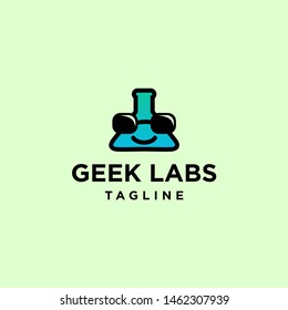 geek lab logo design template