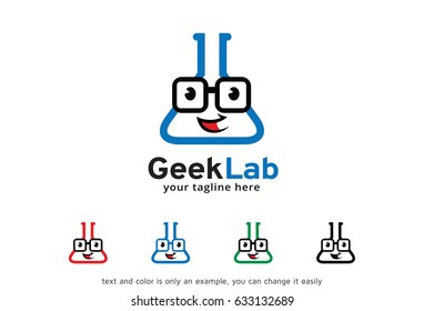 Geek Lab Logo Template Design Vector, Emblem, Design Concept, Creative Symbol, Icon