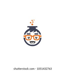 Geek lab logo, vector logo template