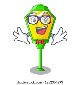 Geek lamp post in isolated on mascot