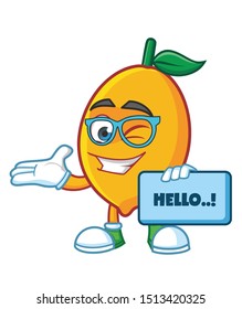 geek lemon mascot character vector design