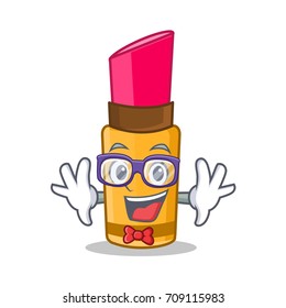 Geek lipstick character cartoon style