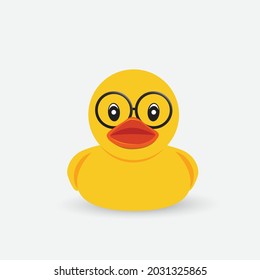 Mascota portadora de pato geek 
ilustración