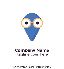 geek location pointer simple professional logo vector design illustration template