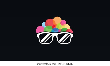 Vector de diseño de logotipo geek. Plantilla de logotipo geek en estilo de diseño de color plano