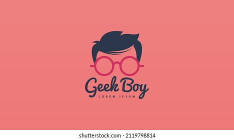 Geek Logo Design Concept Vector. Geek Logo Template in Flat Color Design Style