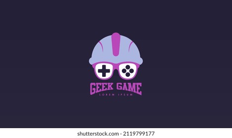 Vector de diseño de logotipo geek. Plantilla de logotipo geek en estilo de diseño de color plano
