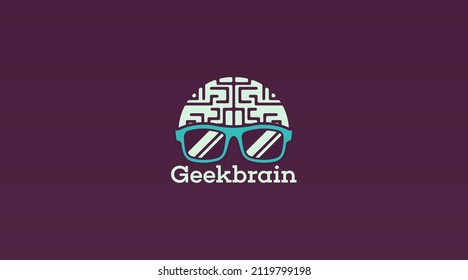 Geek Logo Design Concept Vector. Geek Logo Template in Flat Color Design Style