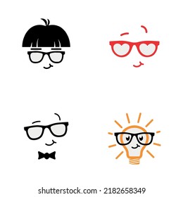 Vector de diseño de logotipo geek. Plantilla de logotipo geek en estilo de diseño de color plano