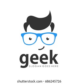 Geek logo design template