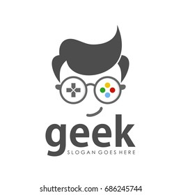 Plantilla de diseño de logotipo geek