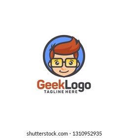 Geek logo design template Vector