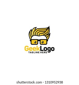 Geek logo design template Vector