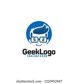 Geek logo design template Vector