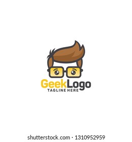 Geek logo design template Vector