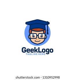 Geek logo design template Vector