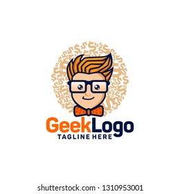 Geek logo design template Vector