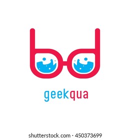 Geek Logo Design Template. Vector Illustration