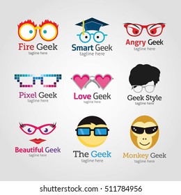 Geek Logo Design template. Vector Illustration