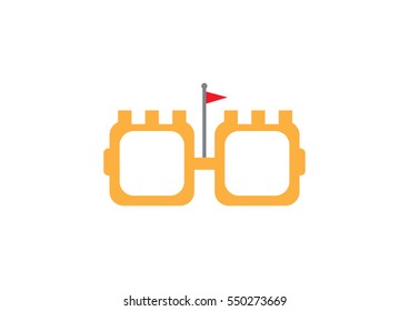 geek logo icon concept geek castle