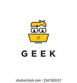 geek logo, icon and vector