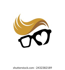 geek logo with love concept