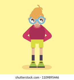 Geek logo nerd vector glasses illustration icon man character smart design boy.