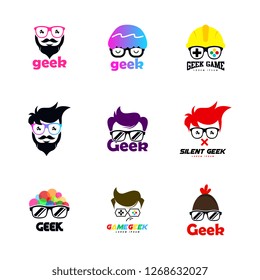 Geek logo set. Geek logo template