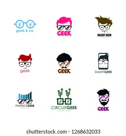 Geek logo set. Geek logo template