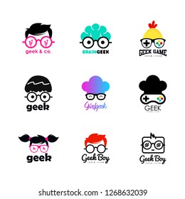 Geek logo set. Geek logo template