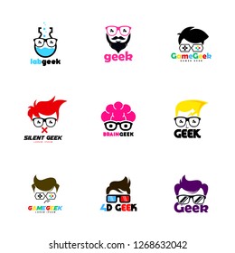 Geek logo set. Geek logo template