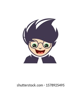 Geek logo template with a mascot illustration.	
