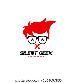 Geek logo vector. People logo vector. Geek logo template
