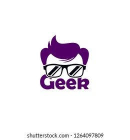 Geek logo vector. People logo vector. Geek logo template