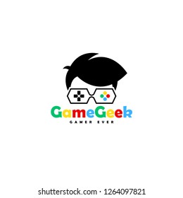 Geek logo vector. People logo vector. Geek logo template