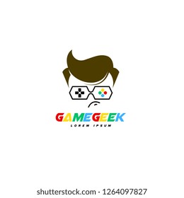 Geek logo vector. People logo vector. Geek logo template