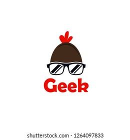 Geek logo vector. People logo vector. Geek logo template