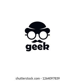 Geek logo vector. People logo vector. Geek logo template