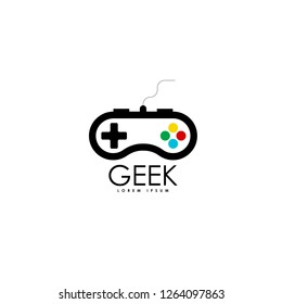 Geek logo vector. People logo vector. Geek logo template