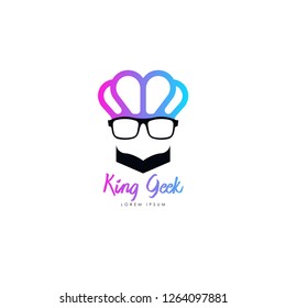 Geek logo vector. People logo vector. Geek logo template