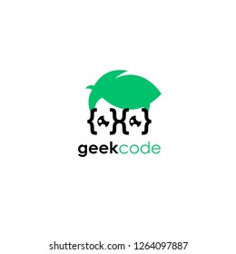 Geek logo vector. People logo vector. Geek logo template
